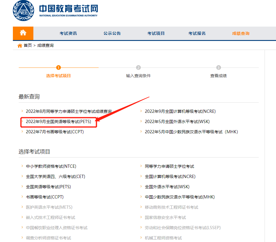 2022年9月公共英语(PETS)考试成绩查询公布! 2022年9月公共英语(PETS)考试成绩查询公布!(图2)