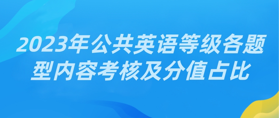 2023年公共英语等级各题型内容考核及分值占比(图1)