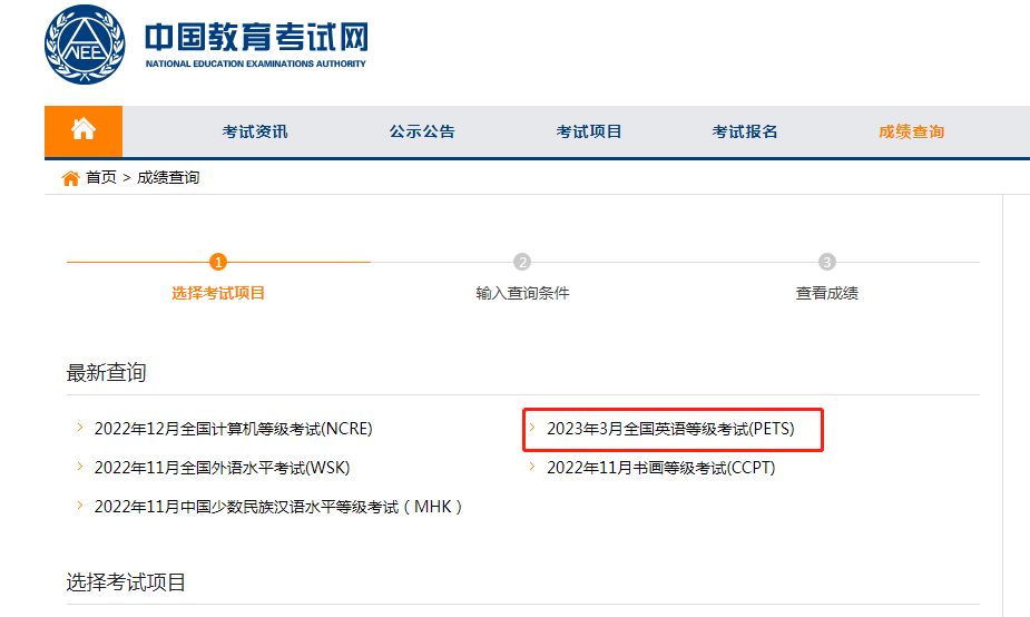 2023年3月全国公共英语等级（PETS）考试成绩查询开始啦！(图2)