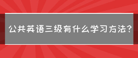 公共英语三级有什么学习方法？(图1)