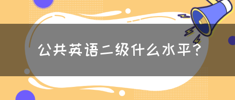 公共英语二级什么水平？(图1)